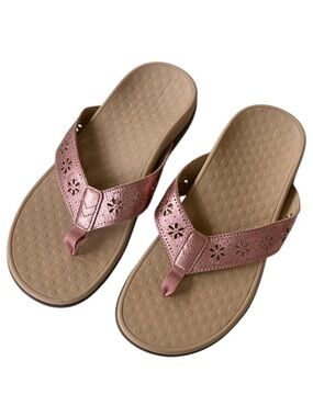 EUC Vionic Leather Shona Sandals Rose Gold Size 10